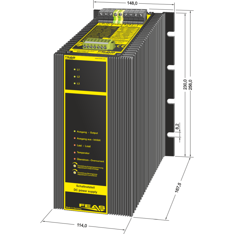 Switch mode power supply SNT15024 | 3 phases | 24V 25A | FEAS GmbH