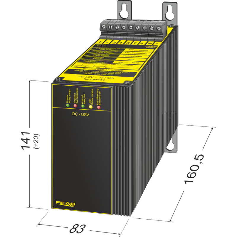 Dimensions DC-UPS LDR5012-6-W