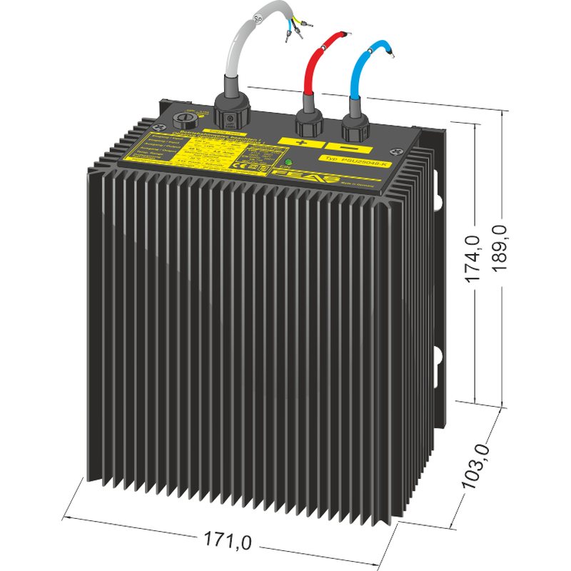 Dimensions Power supply PSU25048-K (230VAC)